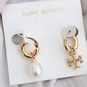 Tory Burch Kira Mismatched Hoop Earrings (18k Gold-Plated) (NWT)